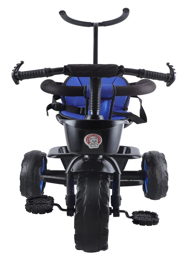 JoyRide Striker Trike Push & Plug Baby Trike with Dual Storage Basket, Adjustable Parental Handle, Detachable Guardrail, Harness, Folding Footrest for Kids| Boys| Girls Age Group 2 to 5 Years(Blue) - Image 3